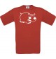Cooles Kinder-Shirt Funny Tiere Nilpferd, rot, 104