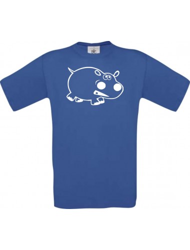 Cooles Kinder-Shirt Funny Tiere Nilpferd, royalblau, 104