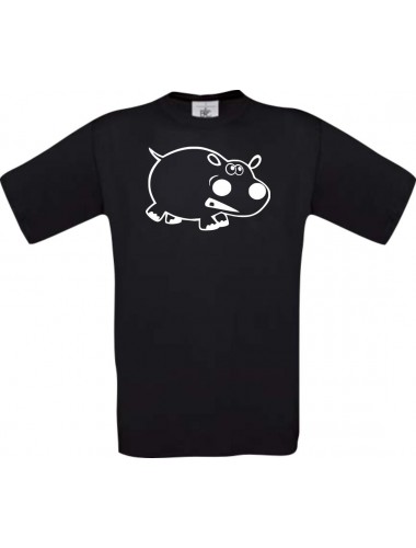 Cooles Kinder-Shirt Funny Tiere Nilpferd, schwarz, 104