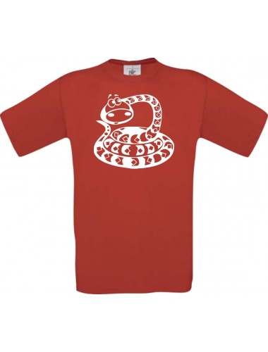 Cooles Kinder-Shirt Funny Tiere Schlange Snake, rot, 104