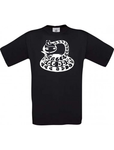 Cooles Kinder-Shirt Funny Tiere Schlange Snake, schwarz, 104