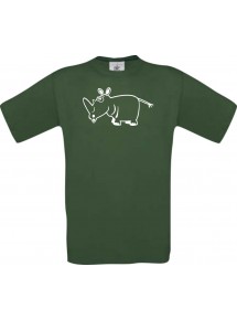 Cooles Kinder-Shirt Funny Tiere Nashorn, dunkelgruen, 104