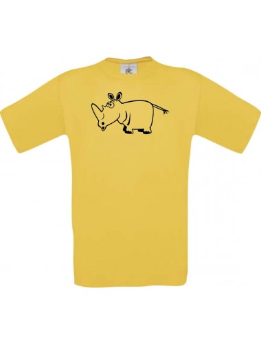 Cooles Kinder-Shirt Funny Tiere Nashorn, gelb, 104