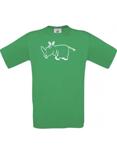 Cooles Kinder-Shirt Funny Tiere Nashorn, kellygreen, 104