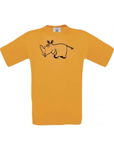 Cooles Kinder-Shirt Funny Tiere Nashorn, orange, 104