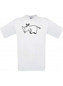 Cooles Kinder-Shirt Funny Tiere Nashorn, weiss, 104