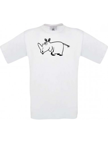 Cooles Kinder-Shirt Funny Tiere Nashorn, weiss, 104