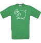Cooles Kinder-Shirt Funny Tiere Ferkel, kellygreen, 104