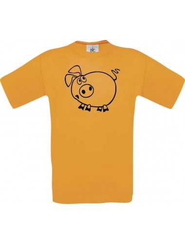 Cooles Kinder-Shirt Funny Tiere Ferkel, orange, 104