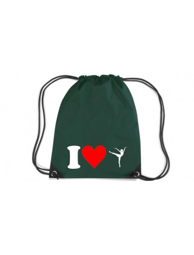 Gymsack, I love Ballett, Sport, bottlegreen
