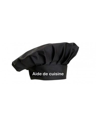 Kochmütze Aide de cuisine Küchenhilfe, Beikoch Küche Service Kochen Backen, schwarz