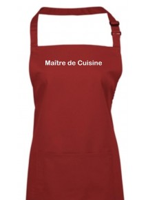 Kochschürze, Maître de Cuisine Küche Service Kochen Backen Großküche, burgundy