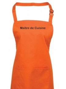 Kochschürze, Maître de Cuisine Küche Service Kochen Backen Großküche, orange