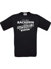 Männer-Shirt Ich bin Bäckerin, weil Superheld kein Beruf ist, schwarz, Größe L