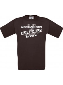 Männer-Shirt Ich bin Mechanikerin, weil Superheld kein Beruf ist, braun, Größe L