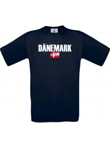 Kinder T-Shirt Fußball Ländershirt Dänemark, navy, 104