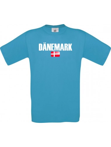 Kinder T-Shirt Fußball Ländershirt Dänemark, türkis, 104