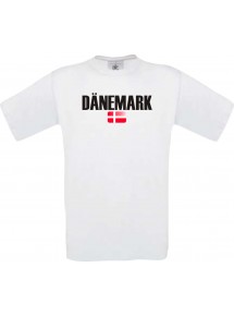 Kinder T-Shirt Fußball Ländershirt Dänemark, weiss, 104