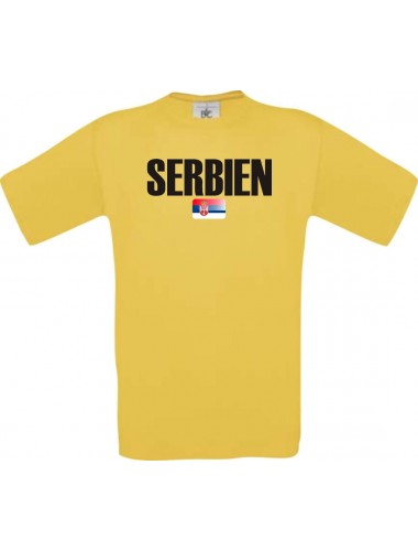 Kinder T-Shirt Fußball Ländershirt Serbien, gelb, 104