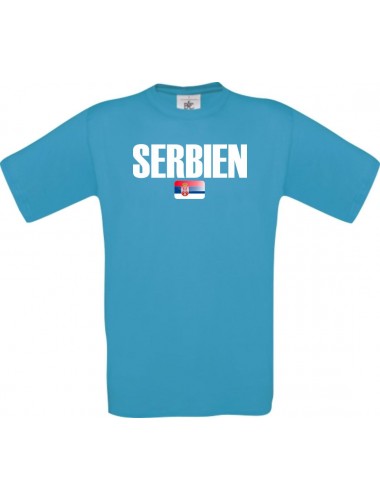 Kinder T-Shirt Fußball Ländershirt Serbien, türkis, 104