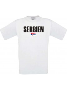 Kinder T-Shirt Fußball Ländershirt Serbien, weiss, 104