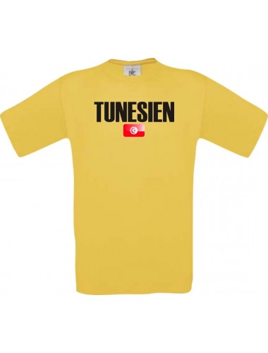 Kinder T-Shirt Fußball Ländershirt Tunesien, gelb, 104