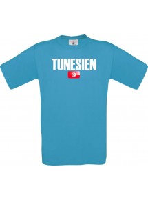 Kinder T-Shirt Fußball Ländershirt Tunesien, türkis, 104