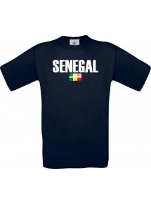 Kinder T-Shirt Fußball Ländershirt Senegal, navy, 104
