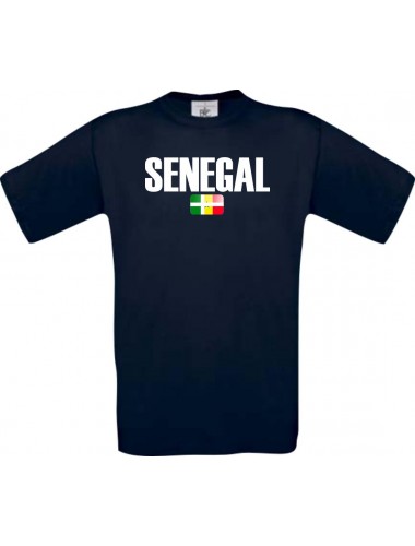 Kinder T-Shirt Fußball Ländershirt Senegal, navy, 104