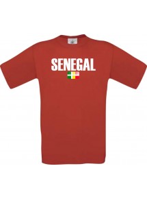 Kinder T-Shirt Fußball Ländershirt Senegal, rot, 104