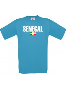 Kinder T-Shirt Fußball Ländershirt Senegal, türkis, 104