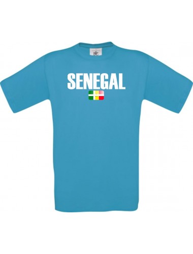Kinder T-Shirt Fußball Ländershirt Senegal, türkis, 104