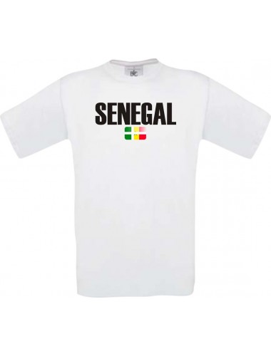 Kinder T-Shirt Fußball Ländershirt Senegal, weiss, 104