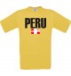 Kinder T-Shirt Fußball Ländershirt Peru, gelb, 104