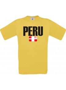 Kinder T-Shirt Fußball Ländershirt Peru, gelb, 104