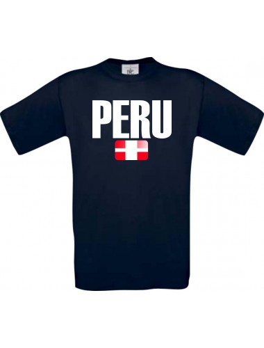 Kinder T-Shirt Fußball Ländershirt Peru, navy, 104