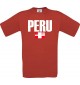 Kinder T-Shirt Fußball Ländershirt Peru, rot, 104