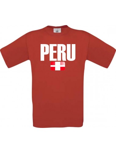 Kinder T-Shirt Fußball Ländershirt Peru, rot, 104
