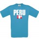 Kinder T-Shirt Fußball Ländershirt Peru, türkis, 104