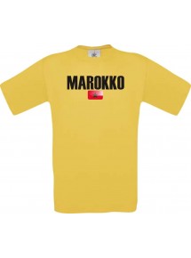 Kinder T-Shirt Fußball Ländershirt Marokko, gelb, 104