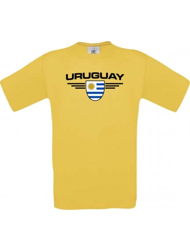 Kinder-Shirt Uruguay, Land, Länder, gelb, 104