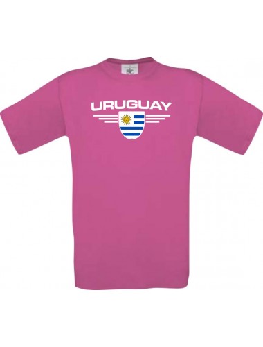 Kinder-Shirt Uruguay, Land, Länder, pink, 104
