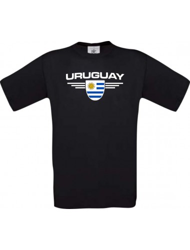 Kinder-Shirt Uruguay, Land, Länder, schwarz, 104