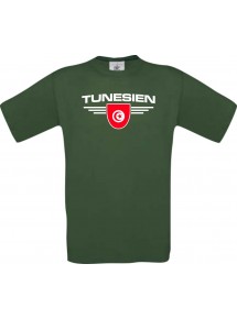 Kinder-Shirt Tunesien, Land, Länder, dunkelgruen, 104