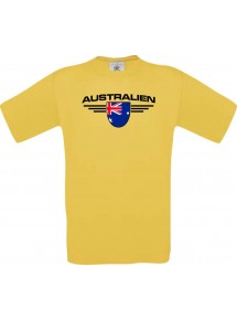 Kinder-Shirt Australien, Land, Länder, gelb, 104