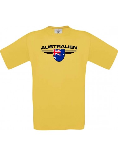 Kinder-Shirt Australien, Land, Länder, gelb, 104