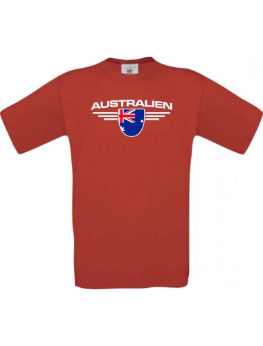 Kinder-Shirt Australien, Land, Länder, rot, 104