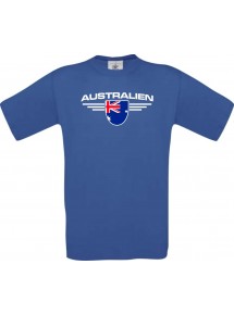 Kinder-Shirt Australien, Land, Länder, royalblau, 104