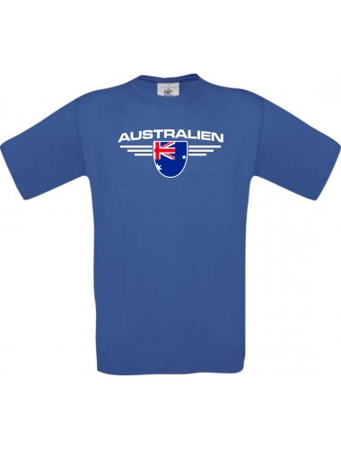 Kinder-Shirt Australien, Land, Länder, royalblau, 104