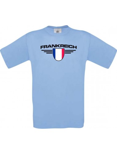 Kinder-Shirt Frankreich, Land, Länder, hellblau, 104